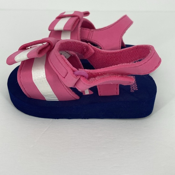 Gymboree Infant Baby Girl Soft Pink and Navy Sandals Size 3 to 4 - Picture 4 of 6